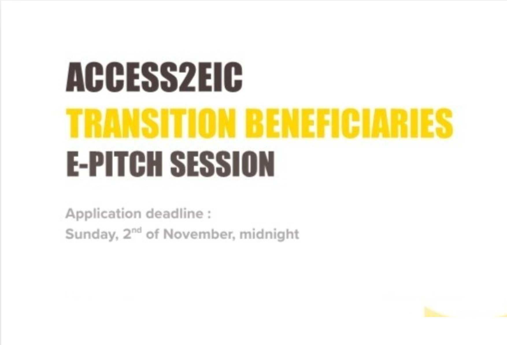 Pitch Acess2EIC